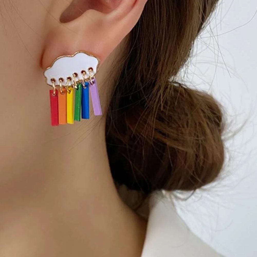 Rainbow and Cloud Earrings